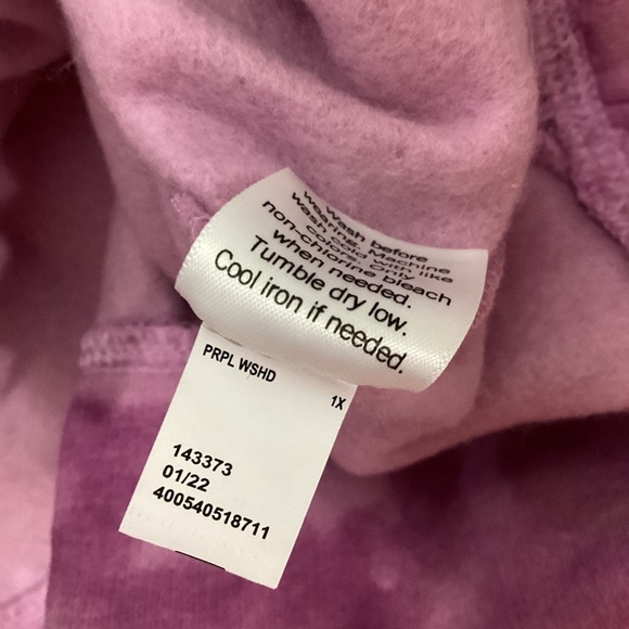 Sonoma Short Sleeve Sweatshirt Woman’s size 1X purple tie dye NWT Crewne… - Picture 9 of 14